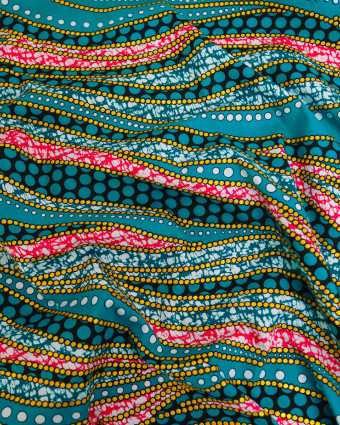 Tissu Coton Inspiration Wax Nubia Jade Or - Mercerine