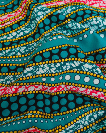 Tissu Coton Inspiration Wax Nubia Jade Or - Mercerine