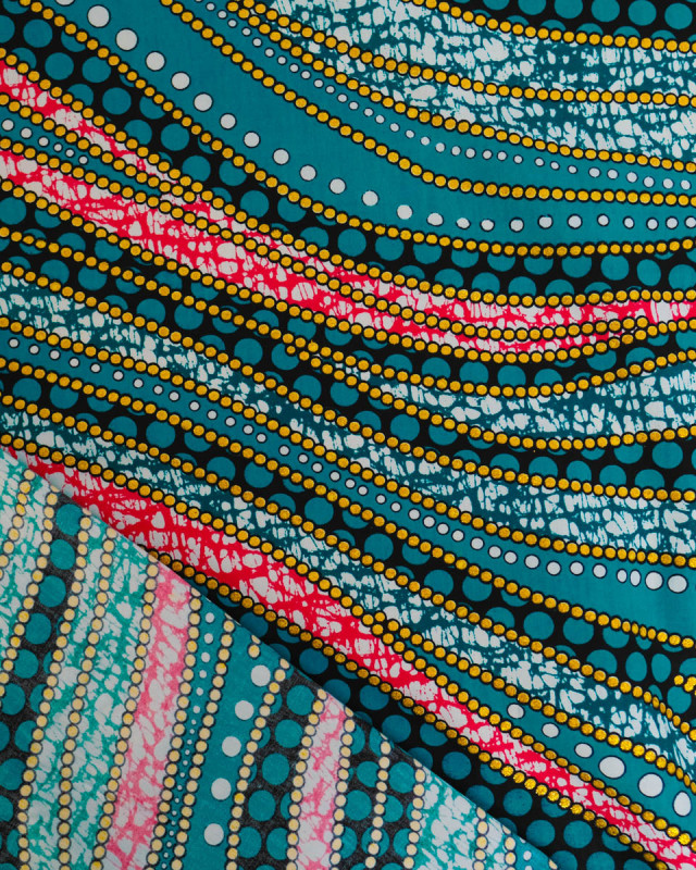 Tissu Coton Inspiration Wax Nubia Jade Or - Mercerine