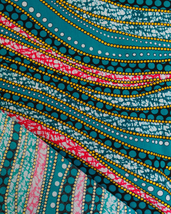 Tissu Coton Inspiration Wax Nubia Jade Or - Mercerine