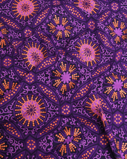 Tissu Coton Inspiration Wax Suria Violet Cuivre - Mercerine