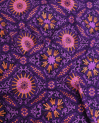 Tissu Coton Inspiration Wax Suria Violet Cuivre - Mercerine
