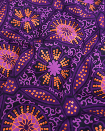 Tissu Coton Inspiration Wax Suria Violet Cuivre - Mercerine