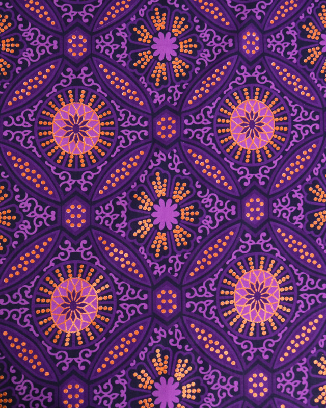 Tissu Coton Inspiration Wax Suria Violet Cuivre - Mercerine