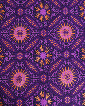 Tissu Coton Inspiration Wax Suria Violet Cuivre - Mercerine