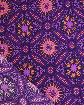 Tissu Coton Inspiration Wax Suria Violet Cuivre - Mercerine