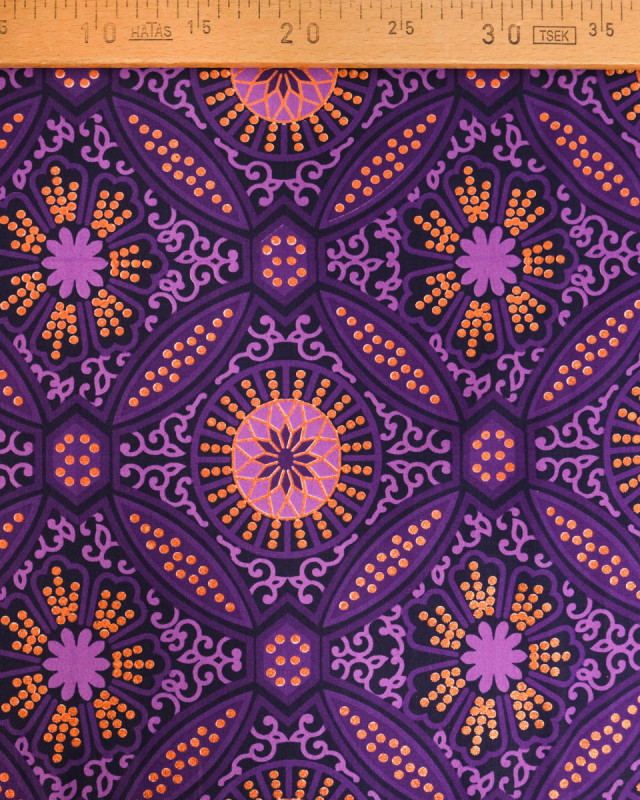 Tissu Coton Inspiration Wax Suria Violet Cuivre - Mercerine