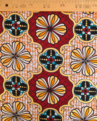 Tissu Coton Inspiration Wax Dakar Rouge Or - Mercerine