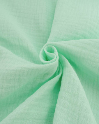 Tissu Gaze de Coton Menthe Thaïs - Mercerine