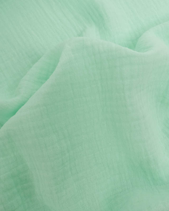Tissu Gaze de Coton Menthe Thaïs - Mercerine