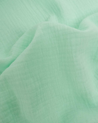 Tissu Gaze de Coton Menthe Thaïs - Mercerine