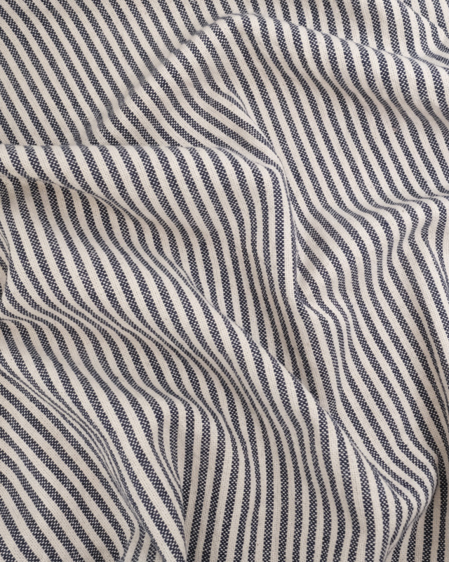 Tissu Coton Epais Tissé Fines Rayures Indigo - Mercerine