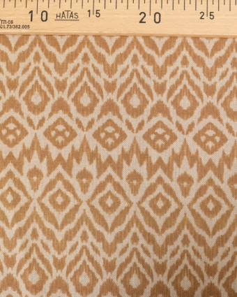Effet Lin Motif Ethnique Marron - Mercerine