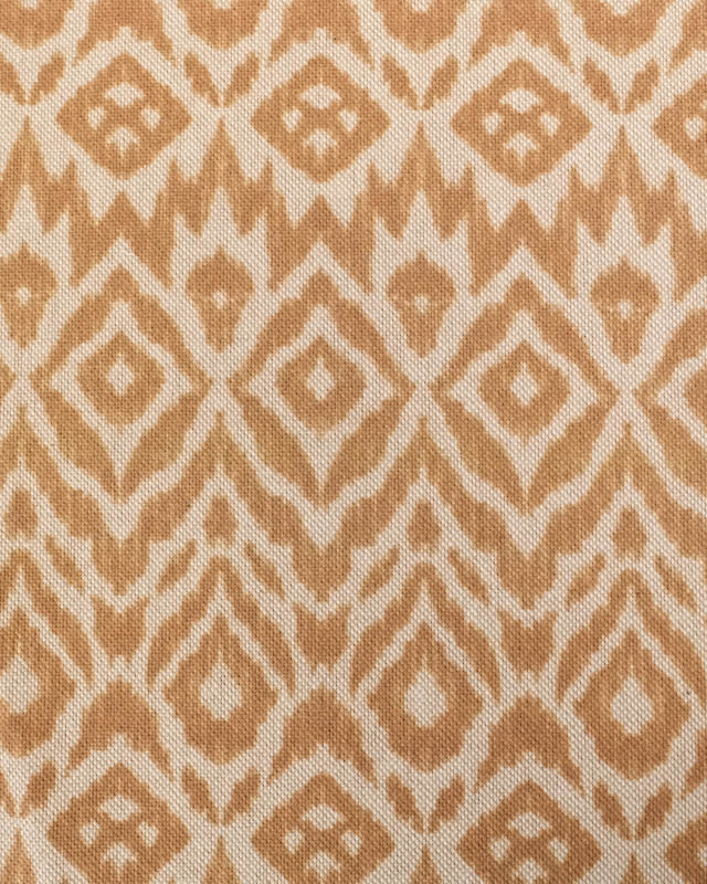 Effet Lin Motif Ethnique Marron - Mercerine