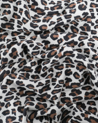 Tissu Jersey Envers Mini Eponge Motif Léopard - Mercerine