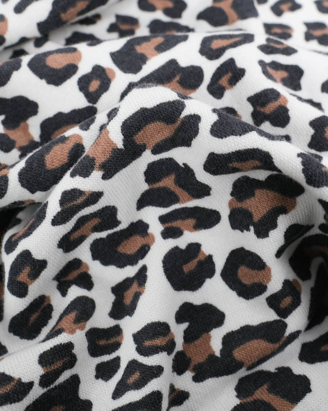 Tissu Jersey Envers Mini Eponge Motif Léopard - Mercerine