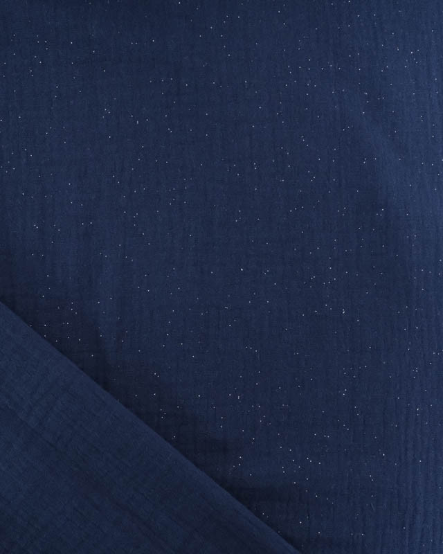 Double Gaze Pailletée Bleu Marine Argent - Mercerine