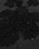 Jean Broderie Tulle et Sequins Sam Noir