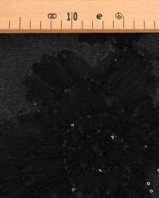 Jean Broderie Tulle et Sequins Sam Noir - Mercerine