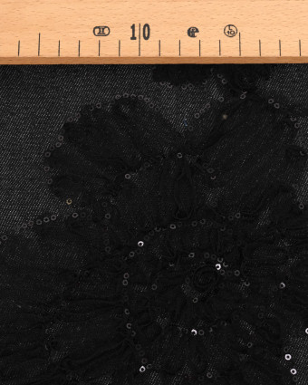 Jean Broderie Tulle et Sequins Sam Noir - Mercerine