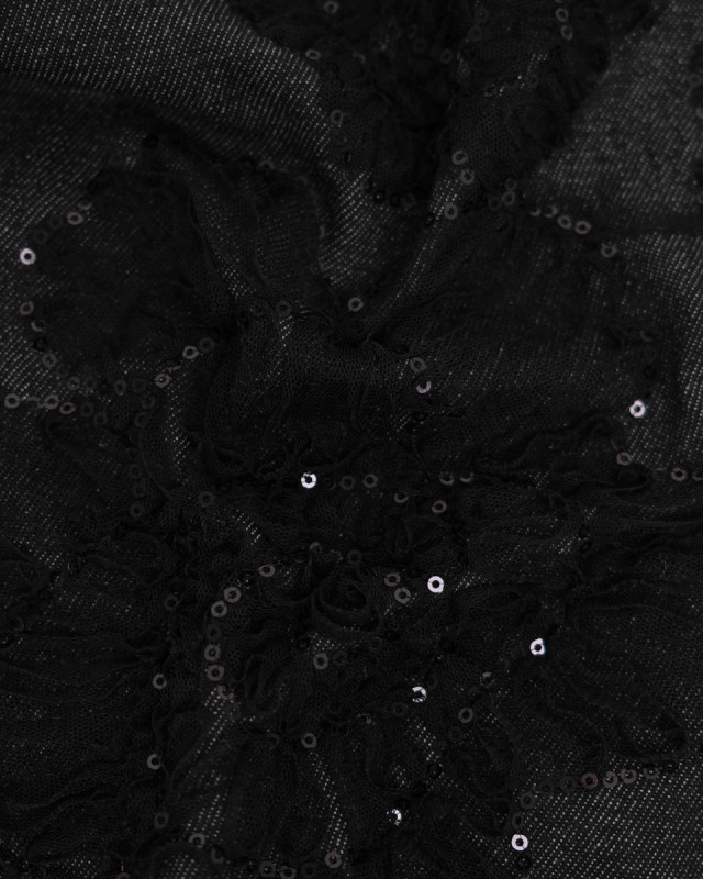 Jean Broderie Tulle et Sequins Sam Noir - Mercerine