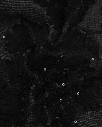 Jean Broderie Tulle et Sequins Sam Noir - Mercerine