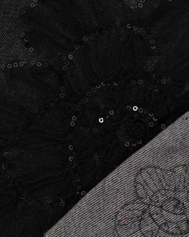 Jean Broderie Tulle et Sequins Sam Noir - Mercerine