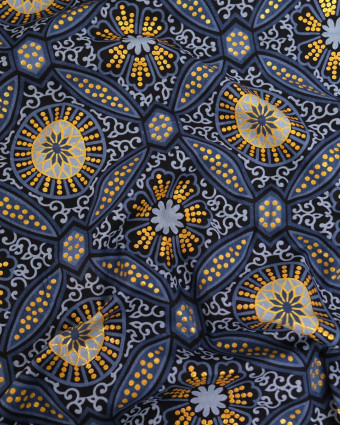 Tissu Coton Inspiration Wax Suria Gris Or - Mercerine