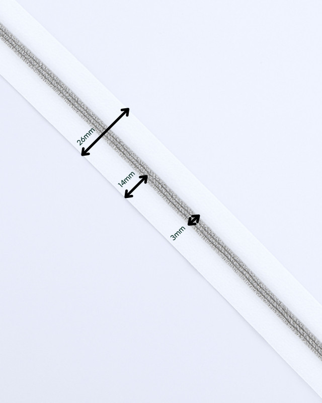 Fermeture au mètre - Blanc Argent - 3 ou 5mm - Mercerine