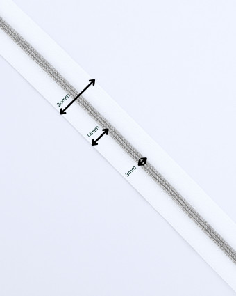 Fermeture au mètre - Blanc Argent - 3 ou 5mm - Mercerine
