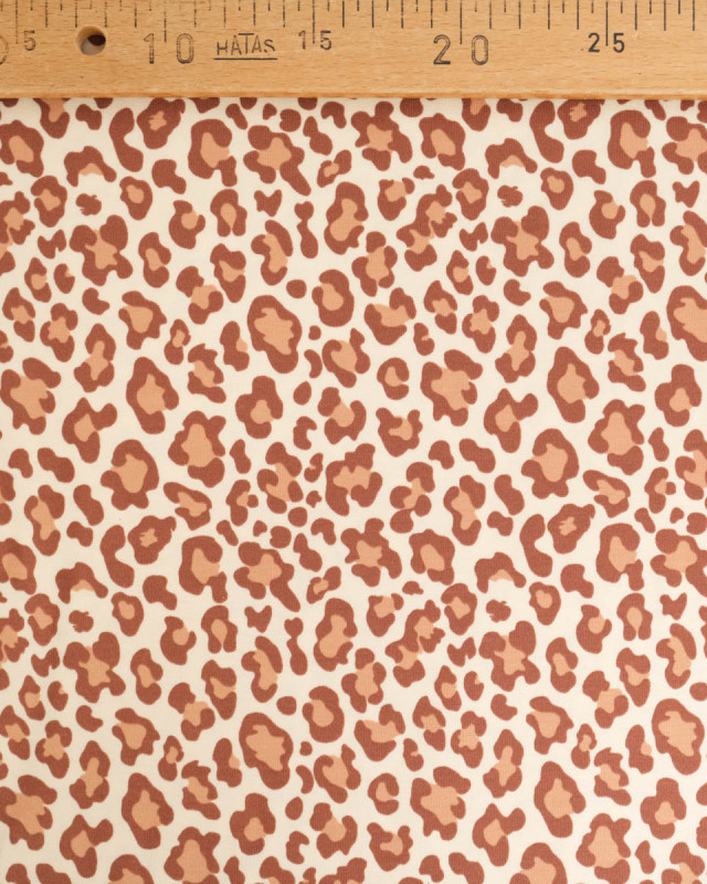 Jersey de Coton Léopard Fond Beige - Mercerine