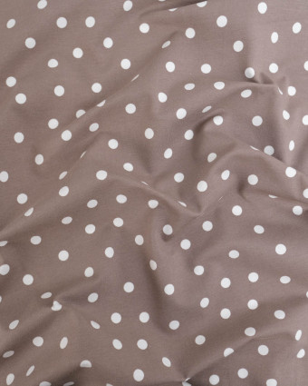 Jersey de Coton Gris Motif Pois Blancs - Mercerine