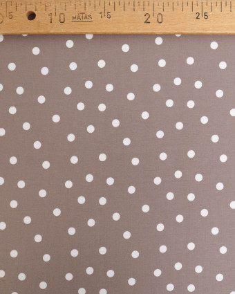Jersey de Coton Gris Motif Pois Blancs - Mercerine