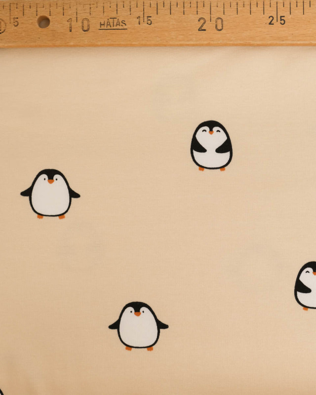 Tissu Sweat envers doudou Pingouins - Mercerine