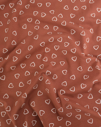 Jersey de Coton Terra Motif Petit Cœur - Mercerine