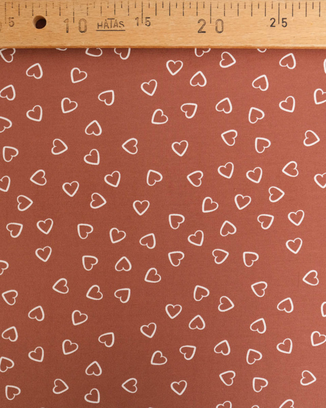 Jersey de Coton Terra Motif Petit Cœur - Mercerine