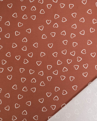 Jersey de Coton Terra Motif Petit Cœur - Mercerine