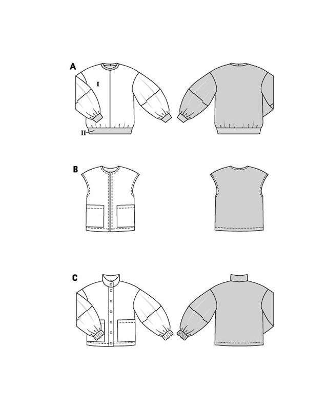 Patron Pull, Gilet & Veste Burda 5590 - Mercerine