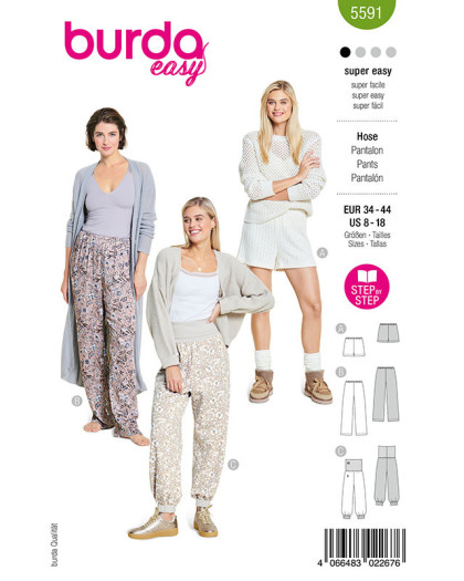 Patron Pantalon & Shorts Burda 5591 - Mercerine