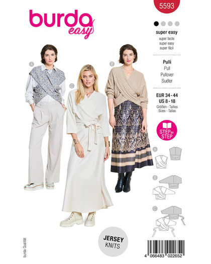Patron Pull & Veste Burda 5593 - Mercerine
