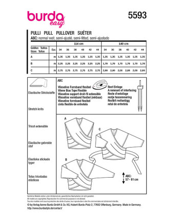 Patron Pull & Veste Burda 5593 - Mercerine