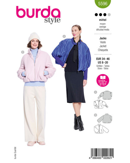 Patron Veste Burda 5596 - Mercerine