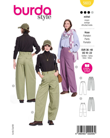 Patron Pantalon Burda 5603 - Mercerine