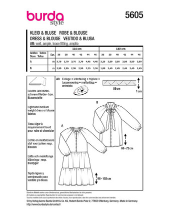 Patron Robe & Chemisier Burda 5605 - Mercerine