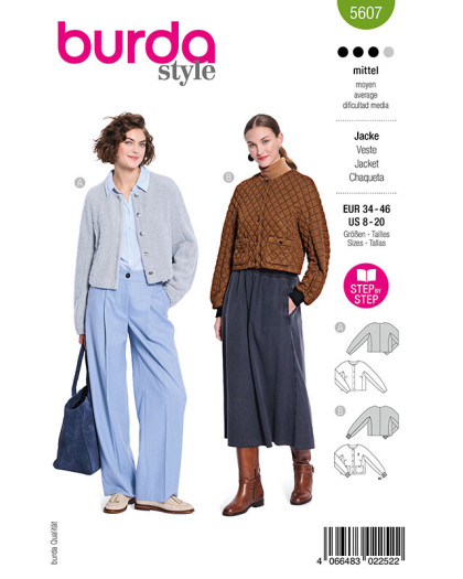 Patron Veste Burda 5607 - Mercerine