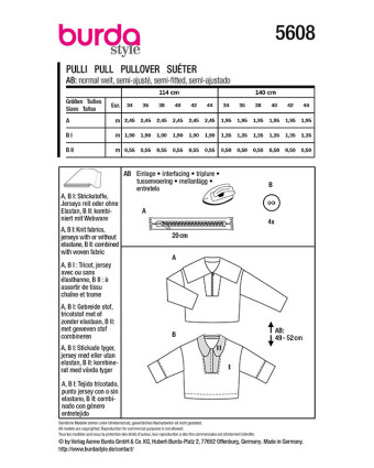 Patron Pull & Top Burda 5608 - Mercerine