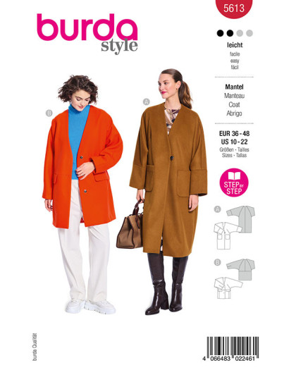 Patron Veste & Manteau Burda 5613 - Mercerine