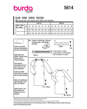 Patron Robe Burda 5614 - Mercerine