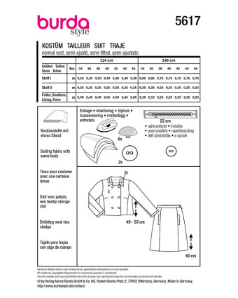 Patron Costume Burda 5617 - Mercerine