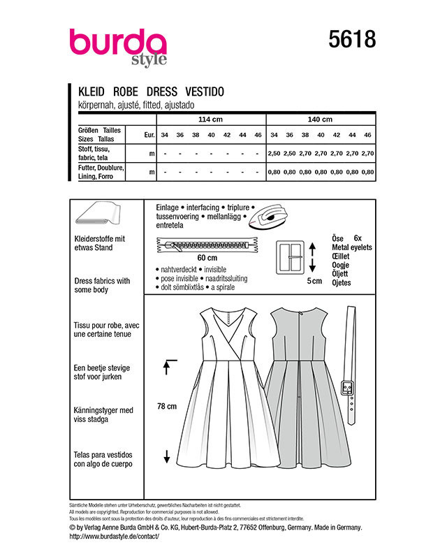 Patron Robe Burda 5618 - Mercerine